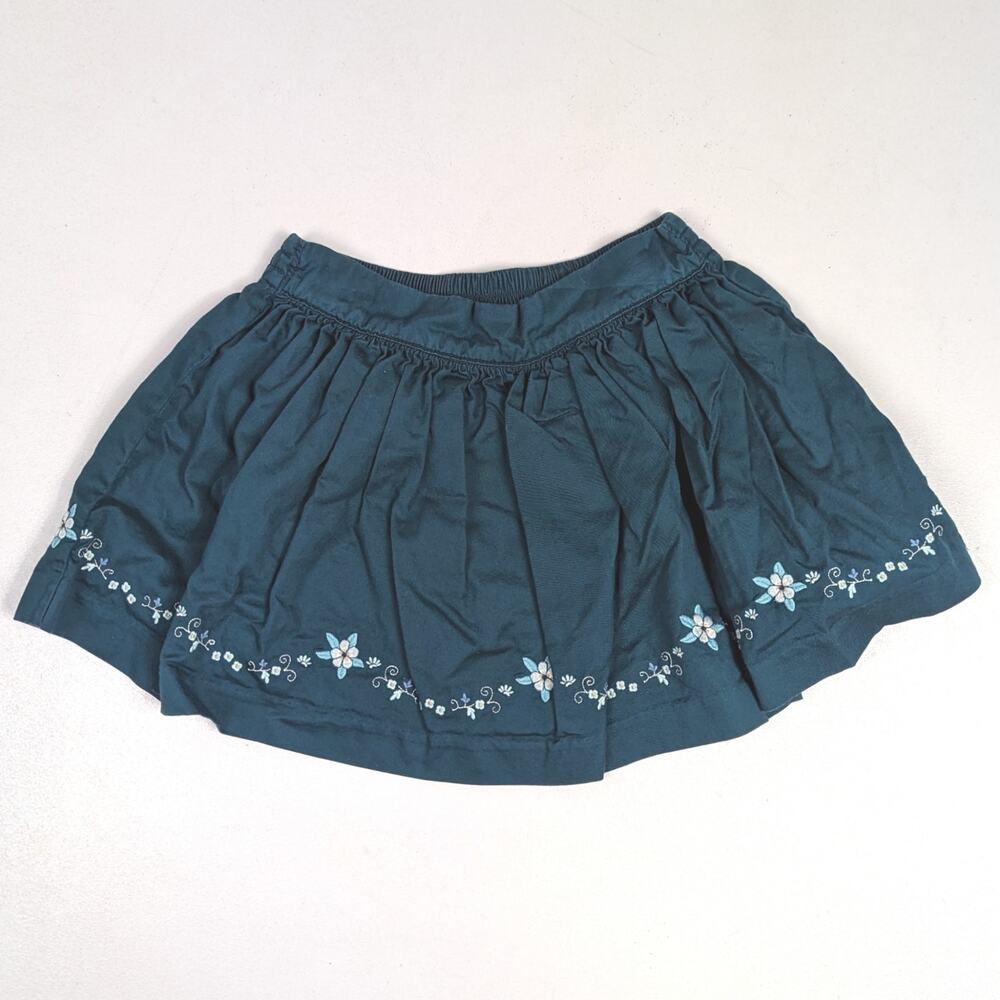 Janie and Jack Skirt Girls Sz 2T Green Embroidered 2010 Art Nouveau Fairy